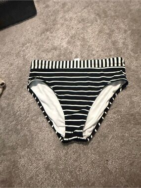 Freshwater White Swim Bottom with  Stripe Trim